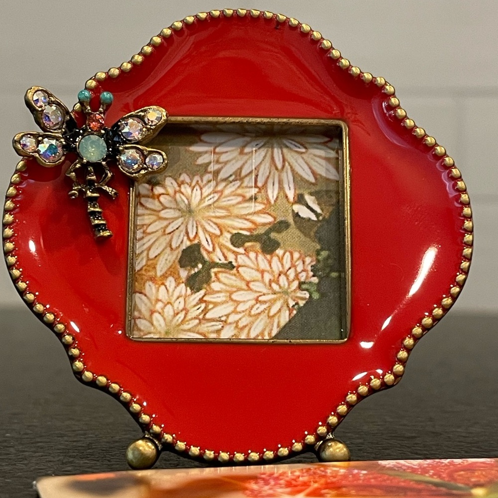 JAY STRONGWATER DRAGONFLY PICTURE PHOTO FRAME MINISIZE JEWELED RHINESTONE ENAMEL